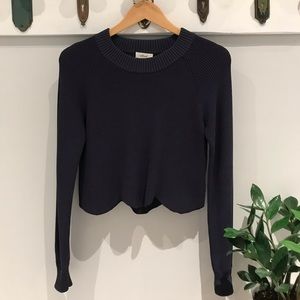 🌊 BNWT Wilfred Sardou Scalloped Sweater